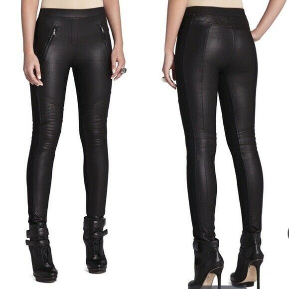 BCBGMaxAzria Pants - BCBGMaxAzria Kalin Faux Leather Moto Legging Black